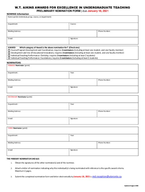 Fillable Online Memorandum And Nomination Form Studylib Fax Email