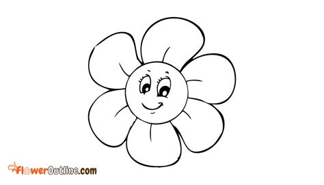 Cartoon Flower Outline Clipground
