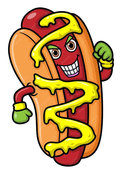 Premium Vector Cartoon Funny Hot Dog Mascot Character