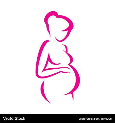 Pregnant Woman Symbol Stylized Sketch Royalty Free Vector