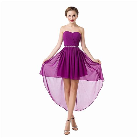 Buy Bridesmaid Dresses Chiffon Sweetheart Strapless Asymmetry Lace Up