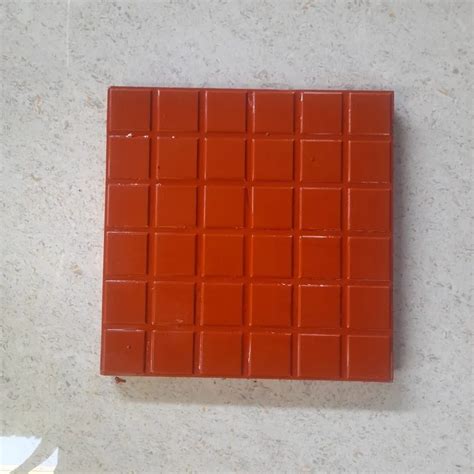 Square Red Chequered Cement Parking Tiles Size 1x1 Feet 300x300 Mm