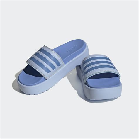 Adidas Adilette Platform Slides Blue Adidas Kw