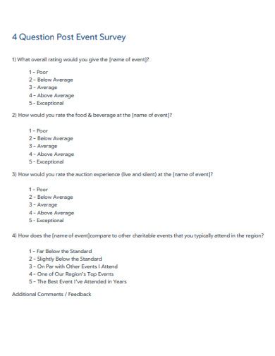 Event Survey Examples Format Pdf