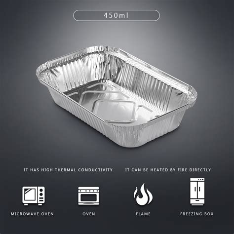 Rectangle Ml Aluminum Foil Tray Container Disposable Aluminum Foil