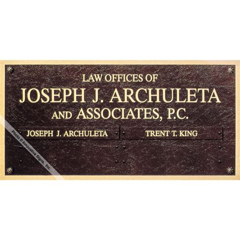 Law Office Sign Chestney Style25695 Machined Aluminum Plaque Law