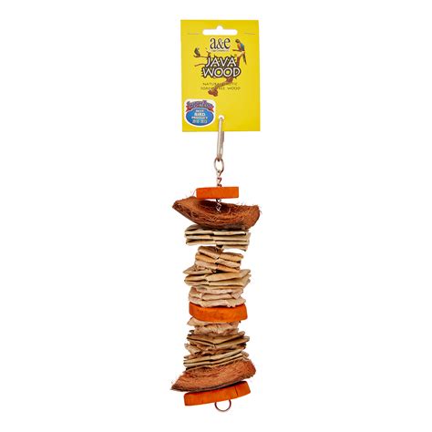 A And E Cage Company Java Wood Triple Decker Bird Toy Medium