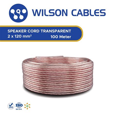 Jual WILSON CABLES Kabel Audio 2x120 2x3 100 Meter Transparan