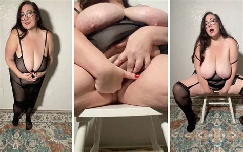 Sexy Curvy BBW Touches Herself In Sheer Dress And Stockings By Cute