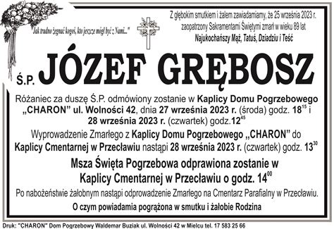 P J Zef Gr Bosz Dom Pogrzebowy Charon Waldemar Buziak