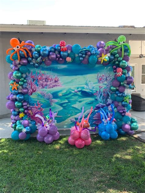 An Under The Sea Themed Birthday Party With Balloons