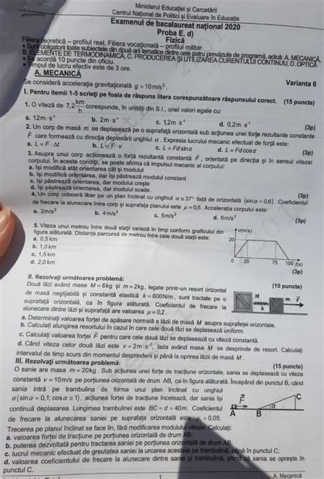 BAC 2020 Ce subiecte au picat la Fizică la Bacalaureat Vezi PDF și