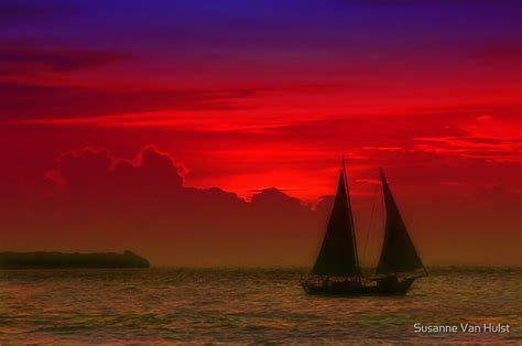 "Red Boat in Sunset" by Susanne Van Hulst | Redbubble