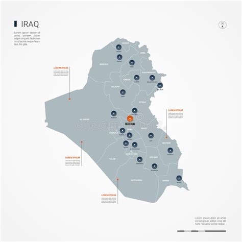 Iraq Map With Administrative Divisions Stock Vector Illustration Of City Country 124878755
