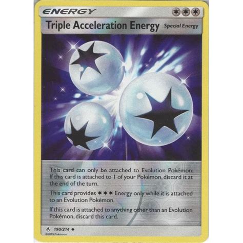 Pokemon Trading Card Game 190 214 Triple Acceleration Energy Uncommon