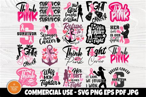 Breast Cancer Quotes Svg Bundle Pink Ribbon Shirt Designs 953308 Cut Files Design Bundles