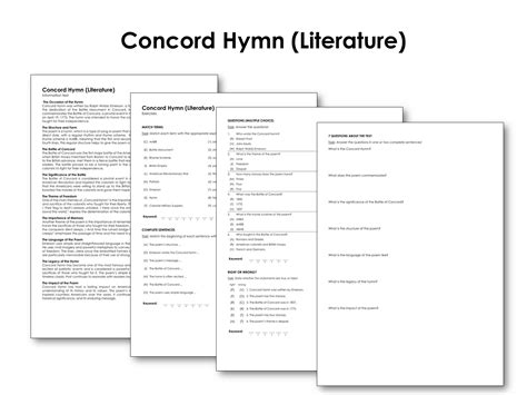 Concord Hymn Literature Made By Teachers