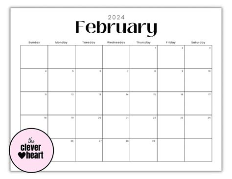 February 2024 Printable Calendar Free Printable Calendars The