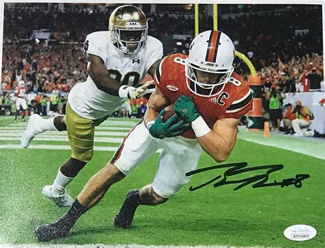 Braxton Berrios Signed Photo - ND TD – CanesWear at Miami FanWear