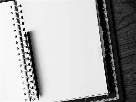 Hd Wallpaper Closeup Photo Of Open Notebook With Pen Empty White