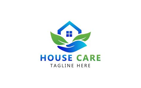 House Care Logo Hand Holding House Logo Template