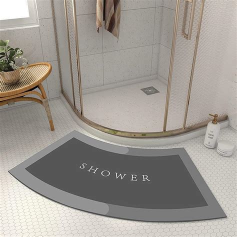 Amazon Quadrant Curved Bath Mat Strong Absorbent Curved Shower