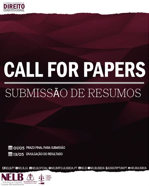 Call For Papers Ii Congresso Internacional De Direito Constitucional