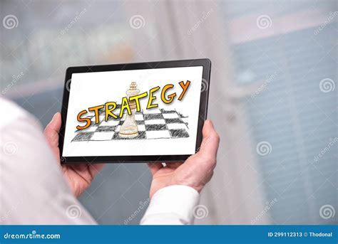 Strategy Concept on a Tablet Stock Image - Image of strategy, word ...