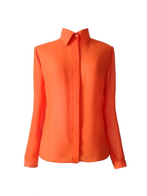 Light Orange Shirt 890thb Orange Shirt Color Collection Light Orange Blazer Colour Blouse