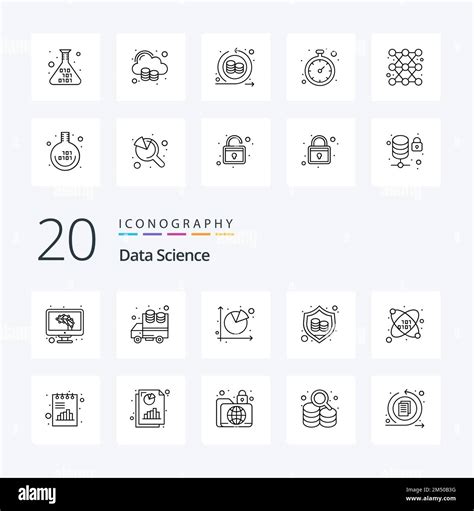 20 Data Science Line Icon Pack Like Science Secure Chart Protection