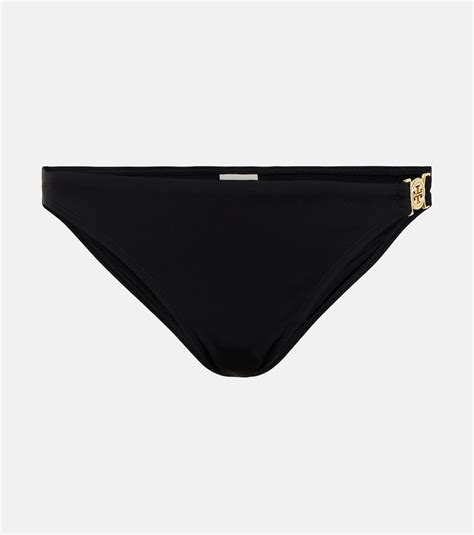 Tory Burch Miller Low Rise Bikini Bottoms In Black ModeSens