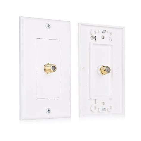 Cable Matters 2 Pack 1 Port TV Cable Wall Plate Coax Wall Plate In