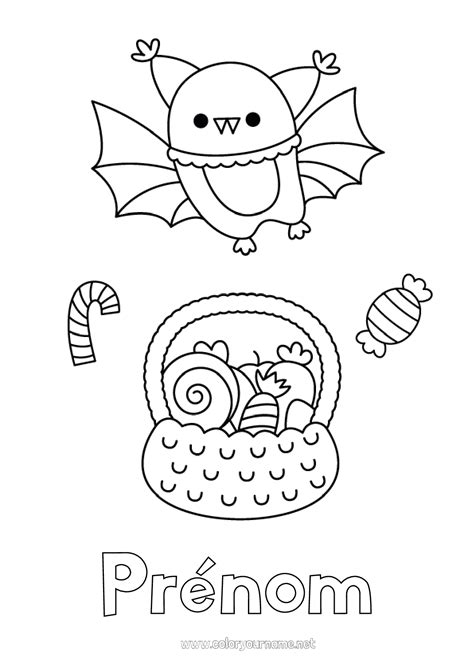 Coloriage N Chauve Souris Bonbons Halloween