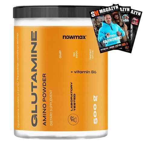 Nowmax L GLUTAMINE 500 G GLUTAMINA TAURYNA AMINO 9756 8151653216