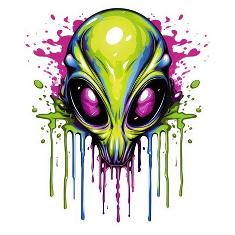 Ilustraci N Vectorial De Una Cabeza Alien Gena Verde Con Manchas