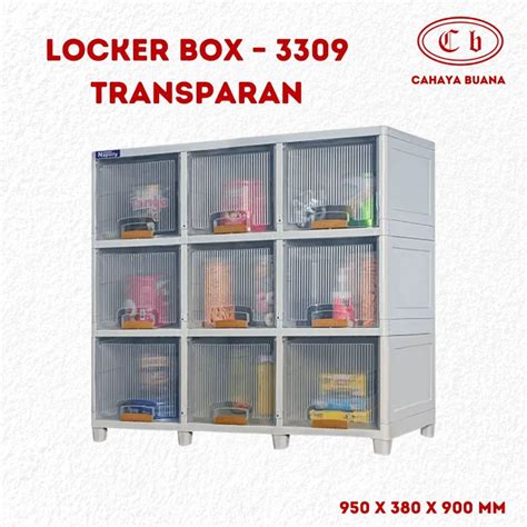 Jual Lemari Plastik Pintu Slinding Napolly 9 Pintu Locker Transparan