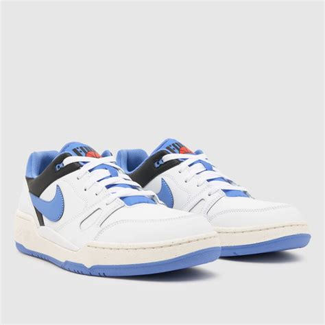 Mens White Blue Nike Full Force Lo Trainers Schuh