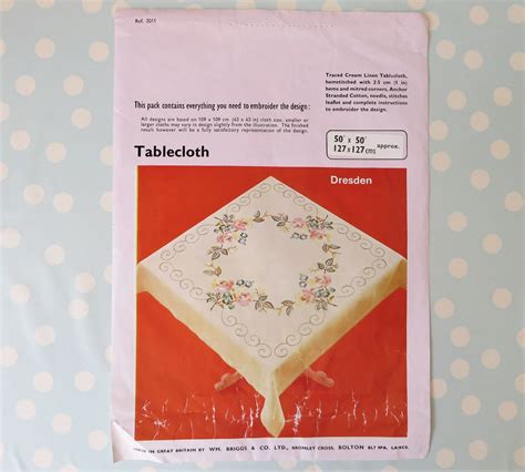 To Embroider Linen Tablecloth Kit With Thread And Etsy Embroidery