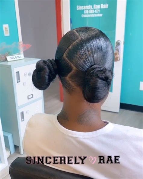 Hey Girlfran 🤍 On Instagram Two Buns With Zig Zag Parts Is A Perfect