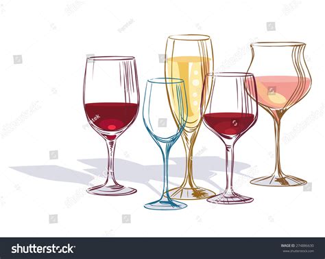 Wine Glass Hand Drawn Vector Illustration Stock Vector 274886630