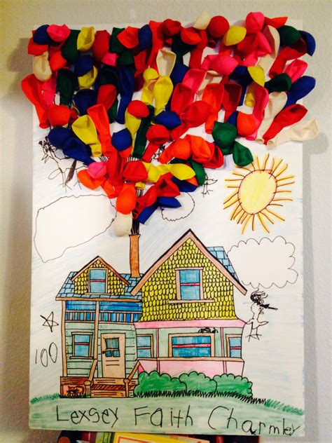 100 Days Of School Project 100 Balloons And The House From Up Up Up