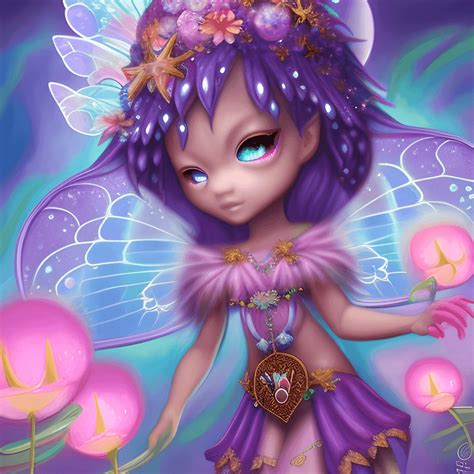 Mystical Fairy Sprite With Gems Graphic · Creative Fabrica