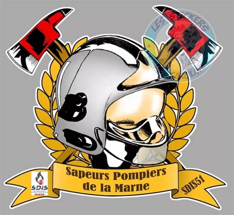 STICKER SAPEURS POMPIERS De La Marne 51 Reims Pompier Sdis Autocollant