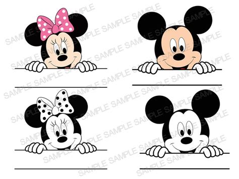 Mickey Mouse SVG Peeking Mickey SVG Peeking Mickey Mouse Etsy