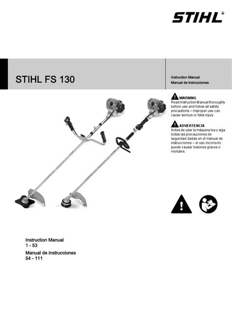 Stihl Fs 130 Owners Instruction Manual Pdf Gasoline Fires