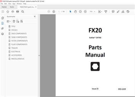 Ditch Witch Fx20 And S4s Trailer Kohler® Ch740 Parts Manual 053 1229 Pdf