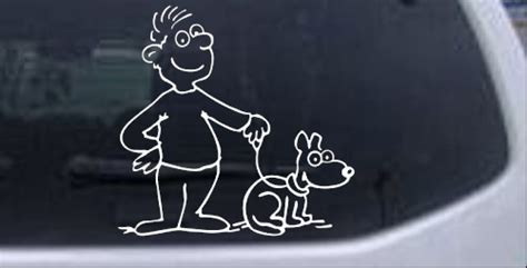 Man and Dog Stick Family Decal Car or Truck Window Decal Sticker - Rad ...