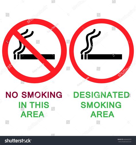 No Smoking This Area Designated Smoking Stock Vector Royalty Free