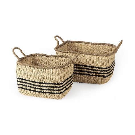 Mercana Emma 173l X 130w X 110h Set Of 2 Light Brown Seagrass