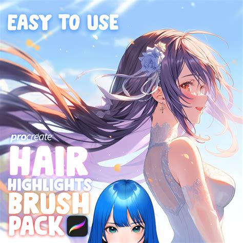 Free Procreate Hair Highlights Brush Pack For Anime Manga Librium